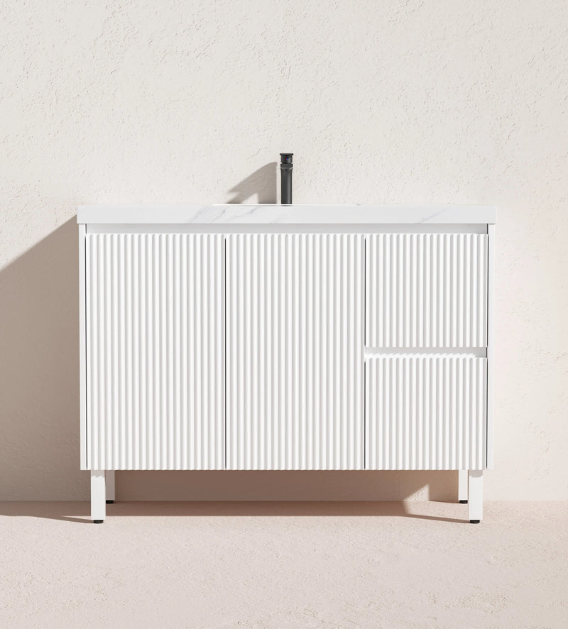 Lukka Crete Modern Free Standing Vanity Matte White 1200mm Lukka