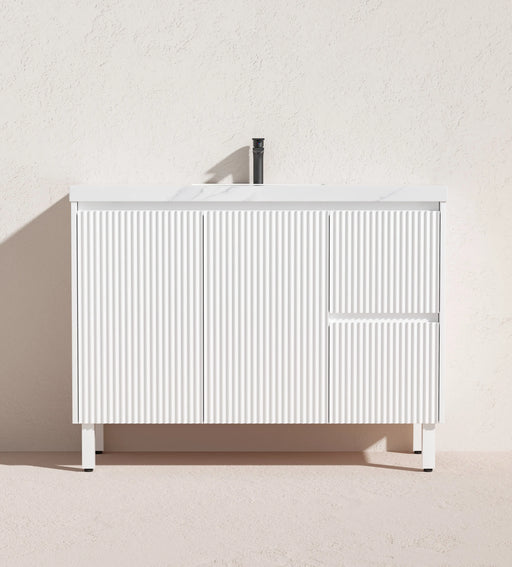 Lukka Crete Modern Free Standing Vanity Matte White 1200mm Lukka