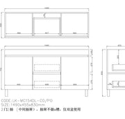 Camden Modern Free Standing Cabinet LK-MC154DL-PO Lukka