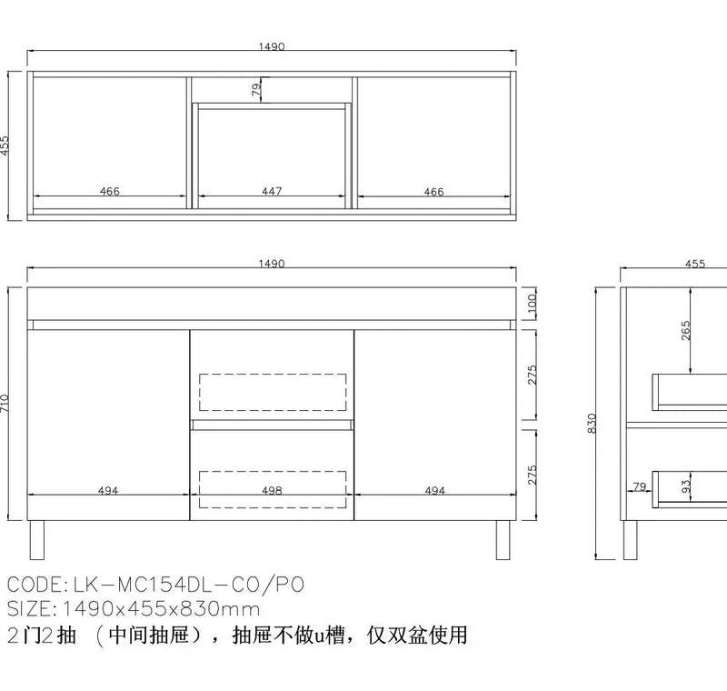 Camden Modern Free Standing Cabinet LK-MC154DL-PO Lukka