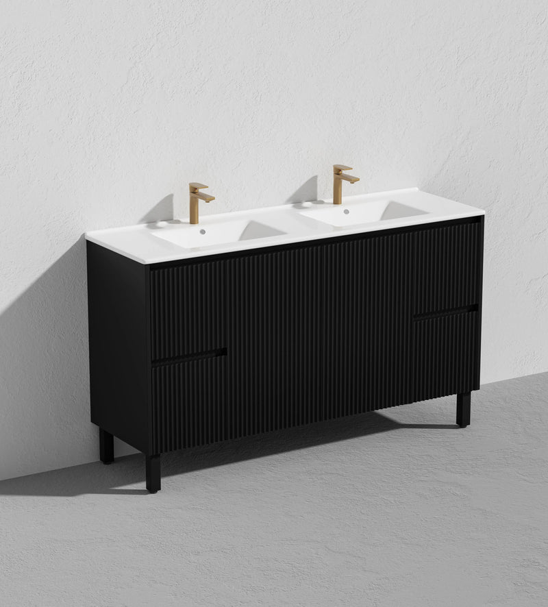 Crete Modern Free Standing Vanity Matte Black LK-MC154L-MB