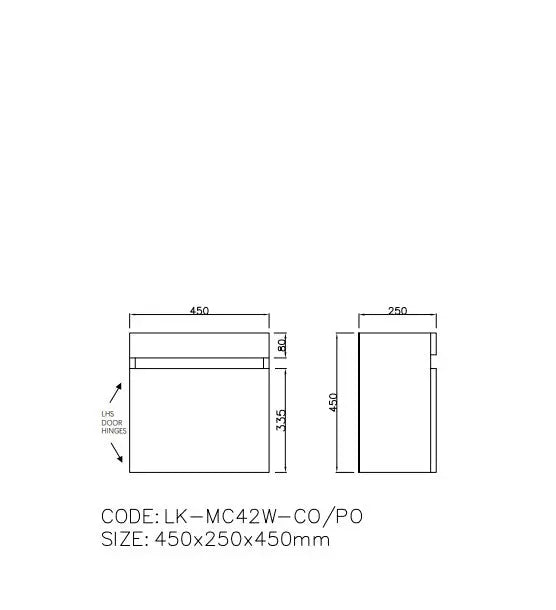 Camden Modern Wall Hung Cabinet LK-MC42W-PO