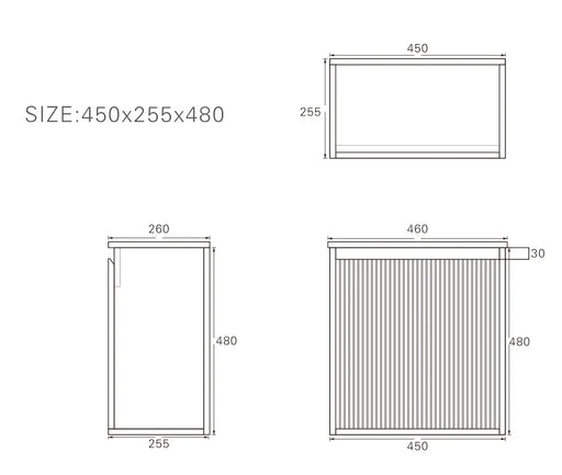 Crete Mini Wall Hung PVC Cabinet (400mm) Lukka