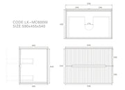Lukka Cabarita Morden Wall Hung PVC Cabinet (600mm) Lukka