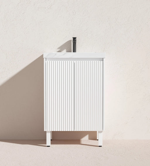 Lukka Crete Modern Free Standing Vanity Matte White Lukka