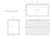 Lukka Cabarita Morden Wall Hung PVC Cabinet (900mm) Lukka