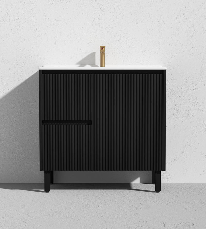 Crete Modern Free Standing Vanity Matte Black LK-MC94LL-MB