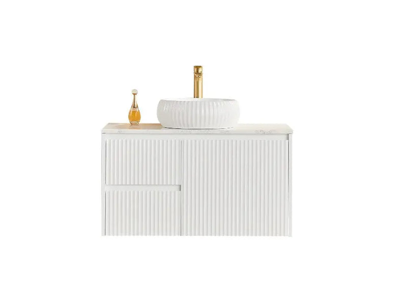 Crete Modern Wall Hung Vanity Matte White LK-MC94LW-MW