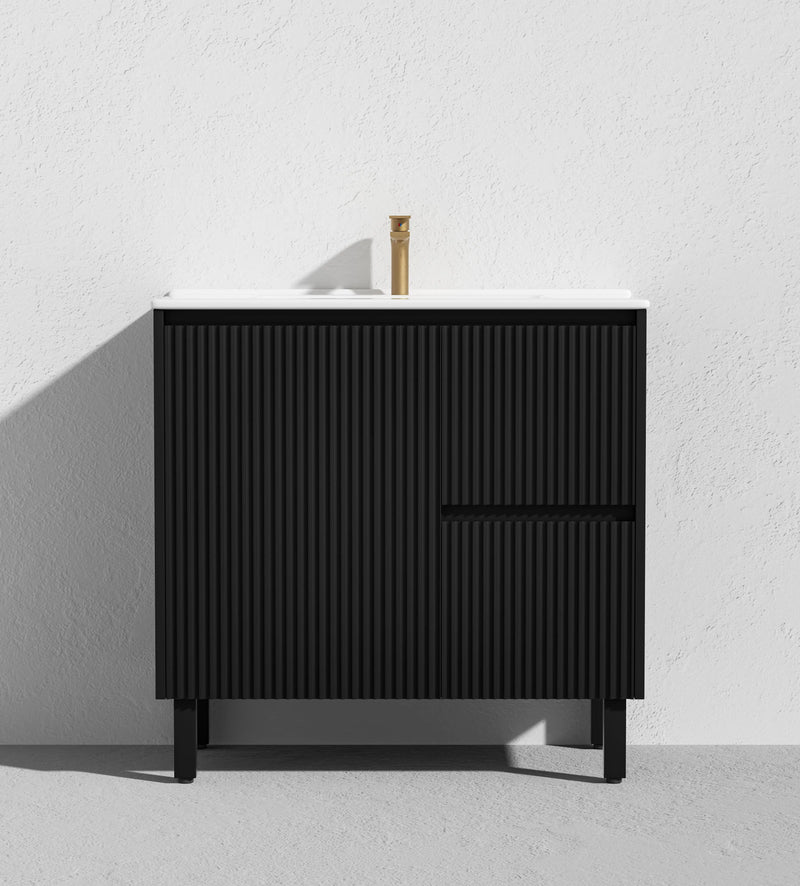 Crete Modern Free Standing Vanity Matte Black LK-MC94RL-MB
