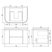 Devito Modern Wall Hung Vanity PVC Cabinet 750mm/900mm/1200mm/1500mm - FIL Kitchen Bathroom