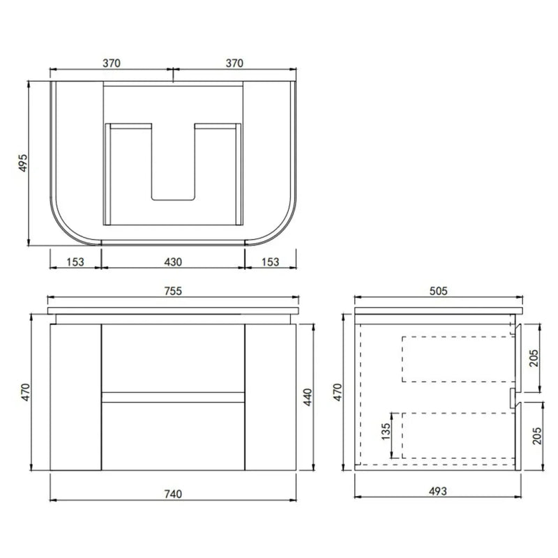 Devito Modern Wall Hung Vanity PVC Cabinet Matte White 750mm/900mm/1200mm/1500mm - FIL Kitchen Bathroom