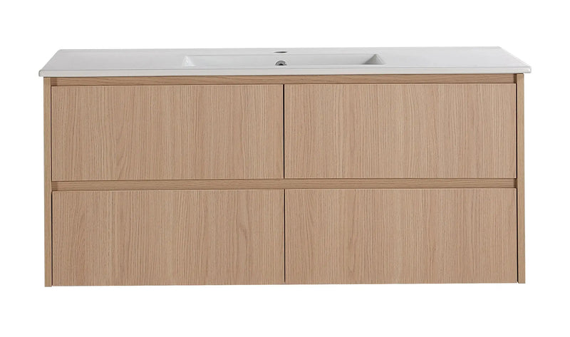 Lukka Gladstone Modern Wall Hung Plywood Cabinet (Sandy Oak Woodmatt) Lukka