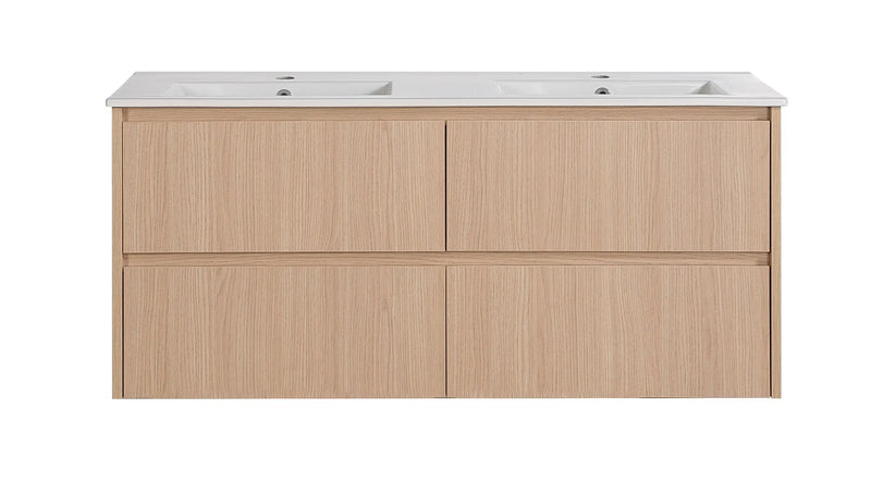 Lukka Gladstone Modern Wall Hung Plywood Cabinet (Sandy Oak Woodmatt) Lukka