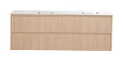 Lukka Gladstone Modern Wall Hung Plywood Cabinet (Sandy Oak Woodmatt) Lukka