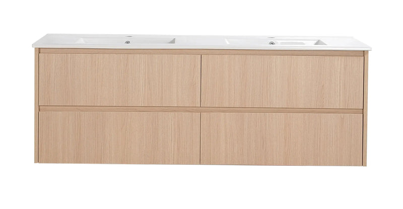 Lukka Gladstone Modern Wall Hung Plywood Cabinet (Sandy Oak Woodmatt) Lukka