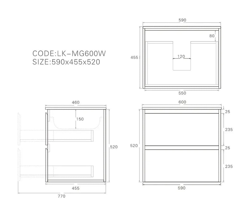 Lukka Gladstone Modern Wall Hung Plywood Cabinet (Sandy Oak Woodmatt) Lukka