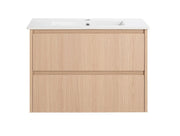 Lukka Gladstone Modern Wall Hung Plywood Cabinet (Sandy Oak Woodmatt) Lukka