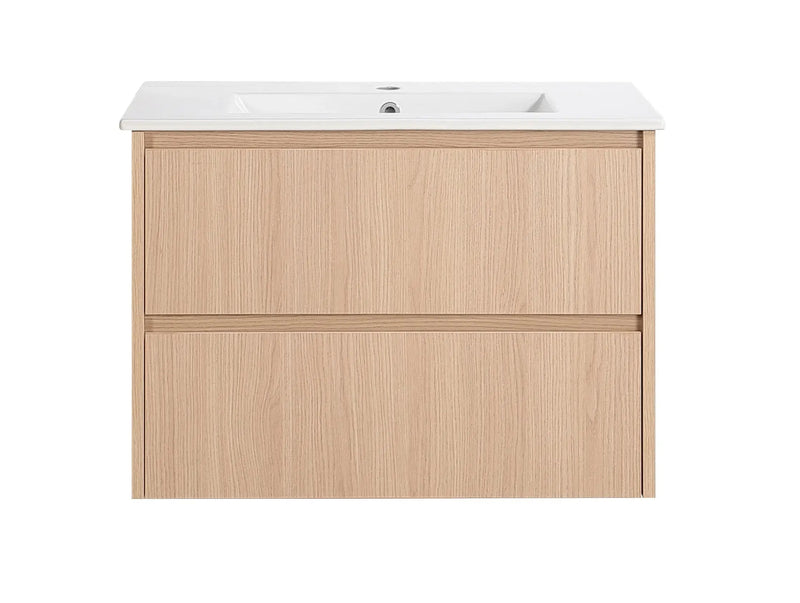 Lukka Gladstone Modern Wall Hung Plywood Cabinet (Sandy Oak Woodmatt) Lukka