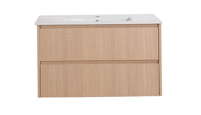 Lukka Gladstone Modern Wall Hung Plywood Cabinet (Sandy Oak Woodmatt) Lukka