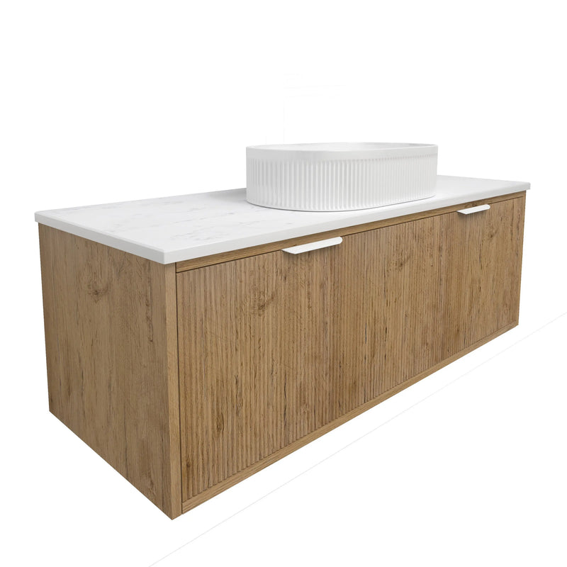 Kliff  Fluted Wood Grain Vanities  Prime Oak LK-MK1200W-PO