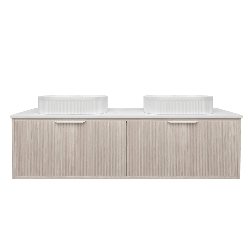 Kliff  Fluted Wood Grain Vanities  Coastal Oak LK-MK1500W-CO