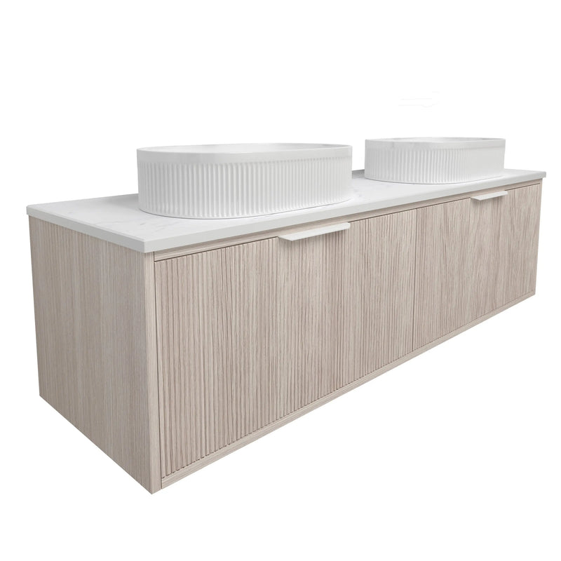 Kliff  Fluted Wood Grain Vanities  Coastal Oak LK-MK1500W-CO