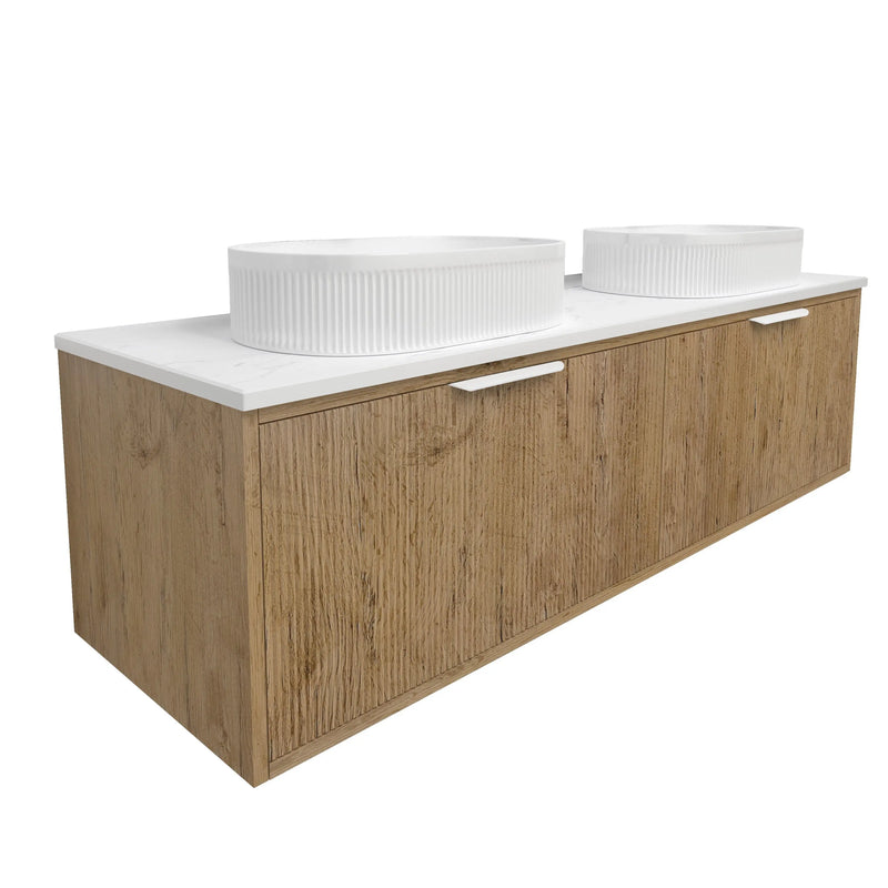 Kliff  Fluted Wood Grain Vanities Prime Oak LK-MK1500W-PO