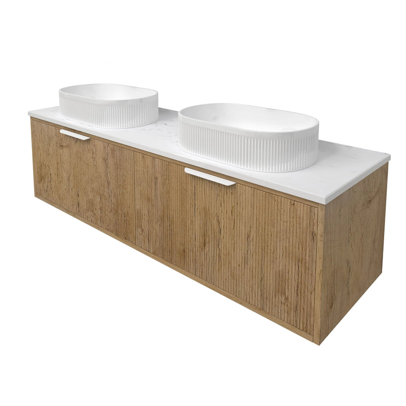 Kliff  Fluted Wood Grain Vanities Prime Oak LK-MK1500W-PO