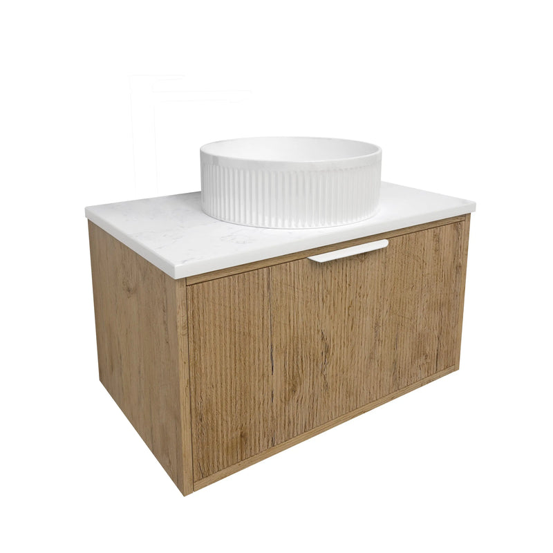 Kliff Fluted Wood Grain Vanities  Prime Oak LK-MK750W-PO