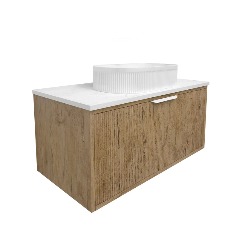 Kliff  Fluted Wood Grain Vanities  Prime Oak LK-MK900W-PO