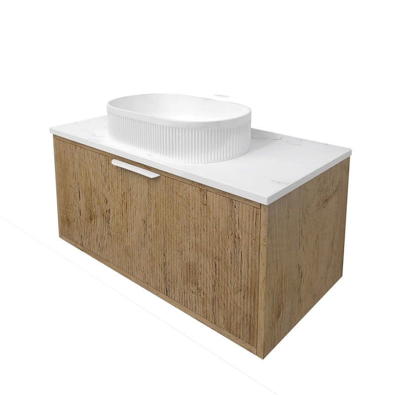 Kliff  Fluted Wood Grain Vanities  Prime Oak LK-MK900W-PO