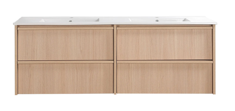 Lukka Ridgewood Modern Wall Hung Plywood (Sandy Oak Woodmatt) Lukka