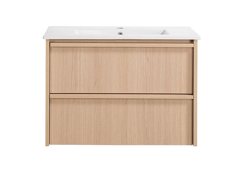 Lukka Ridgewood Modern Wall Hung Plywood (Sandy Oak Woodmatt) Lukka