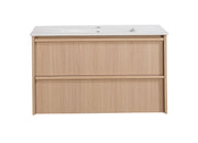 Lukka Ridgewood Modern Wall Hung Plywood (Sandy Oak Woodmatt) Lukka