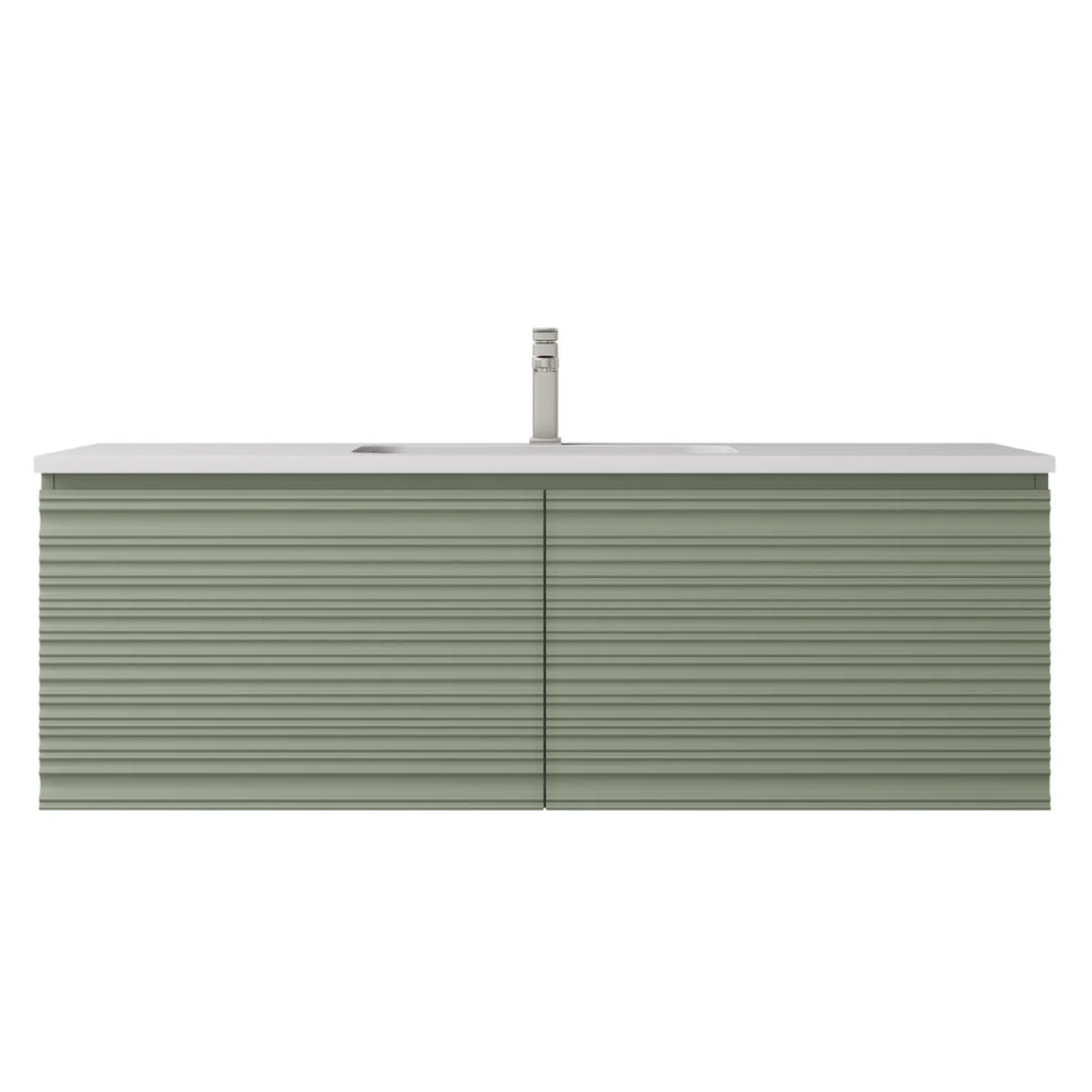 Sedona Olive Green Fluted Wall Hung PVC Vanity 600mm/750mm/900mm/1200mm/1500mm