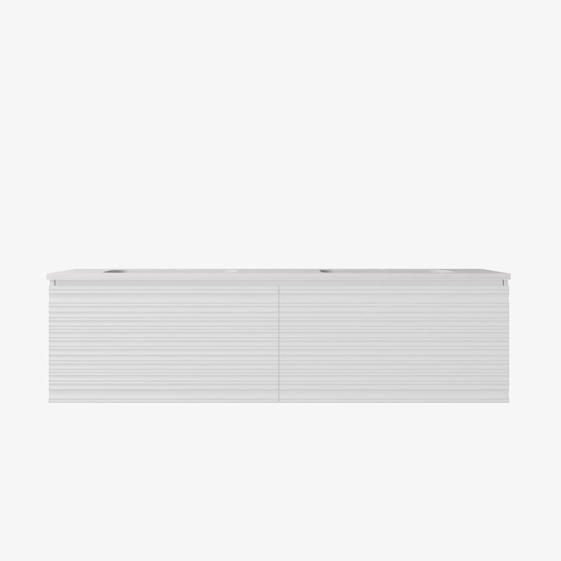 Sedona Matte White Fluted Wall Hung PVC Cabinet LK-MS1521W-MW