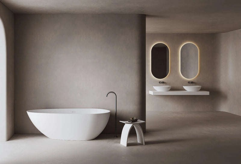 Nova Slim Free Standing Acrylic Bathtub LK-NV1690-OF/MW