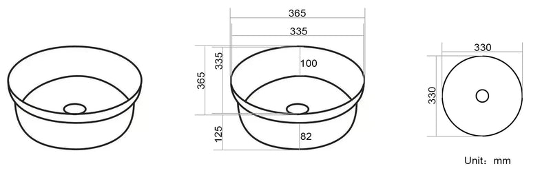 Lukka Olley Fine Ceramic Insert Art Basins (360/400mm) Lukka