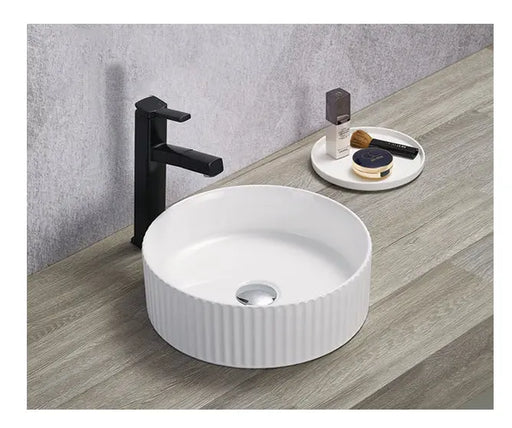 Lukka Olley Fine Ceramic Fluted Art Basin (360/400mm) Lukka