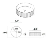 Lukka Olley Fine Ceramic Fluted Art Basin (360/400mm) Lukka