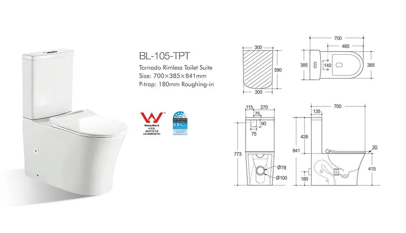 Orta Tornado Rimless Toilet Pan LK-OR105P