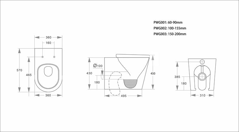 ORTA Tornado Rimless Wall Faced Floor Pan LK-OR105WFP-MW