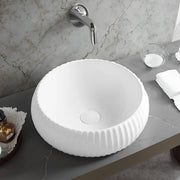 Lukka Oran Fine Ceramic Fluted Art Basin (400mm) Lukka