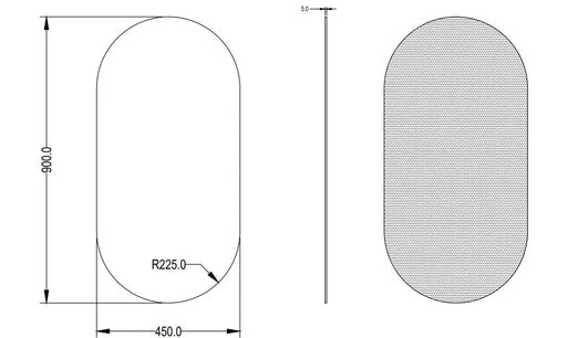 Ellips Pencil Edge Plain Mirror LK-PM4590/LK-PM60900 Lukka