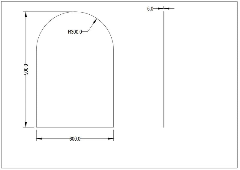 Arco Plain Mirror Pencil Edge LK-PM6090/LK-PMAR4590 Lukka