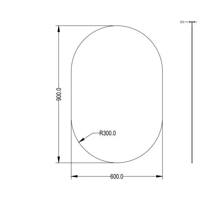 Ellips Pencil Edge Plain Mirror LK-PM4590/LK-PM60900 Lukka