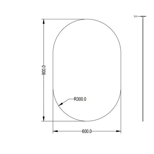 Ellips Pencil Edge Plain Mirror LK-PM4590/LK-PM60900 Lukka