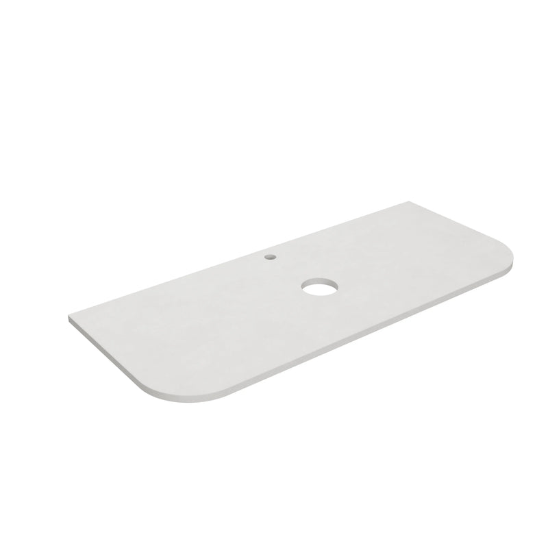 Solid Surface Plain Slab Curve- Matte White