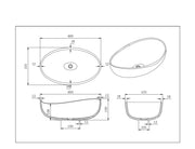 Lukka Waverton Solid Surface Stone Above Counter Basin (600mm) Lukka