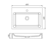 Crette Solid Surface Stone Wall Hung Basin LK-SCW642-UTH/SCW646-UTH/SCW945-UTH Lukka